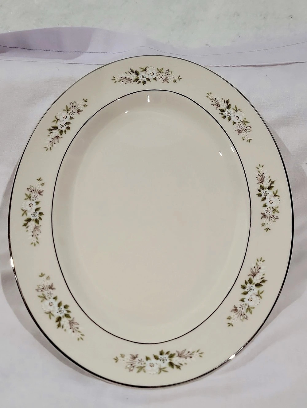 Vintage Edgerton Spring Rhapsody Floral Oval Serving Platter 11 Inch